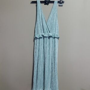 Caution To The Wind Elegant Striped Blue Dress Size Medium